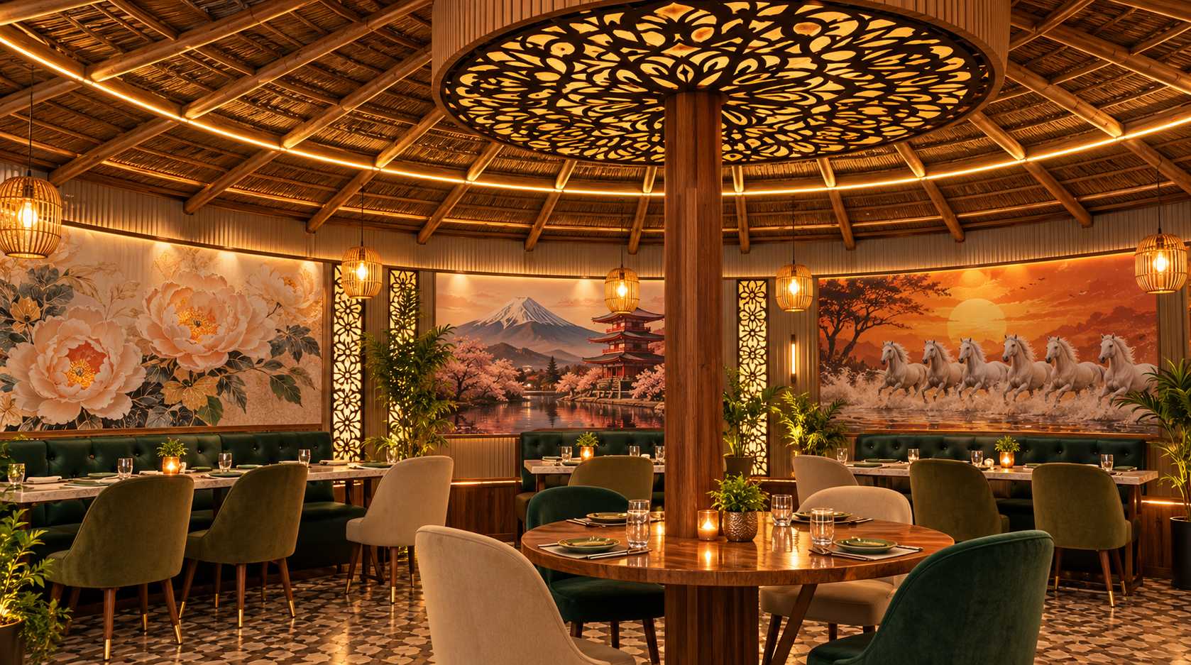 Main Dining Area at Ashram Restro